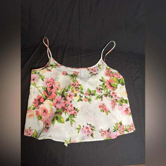 Ambiance Floral Camisole with Pink and Green Accents - Picture 1 of 5